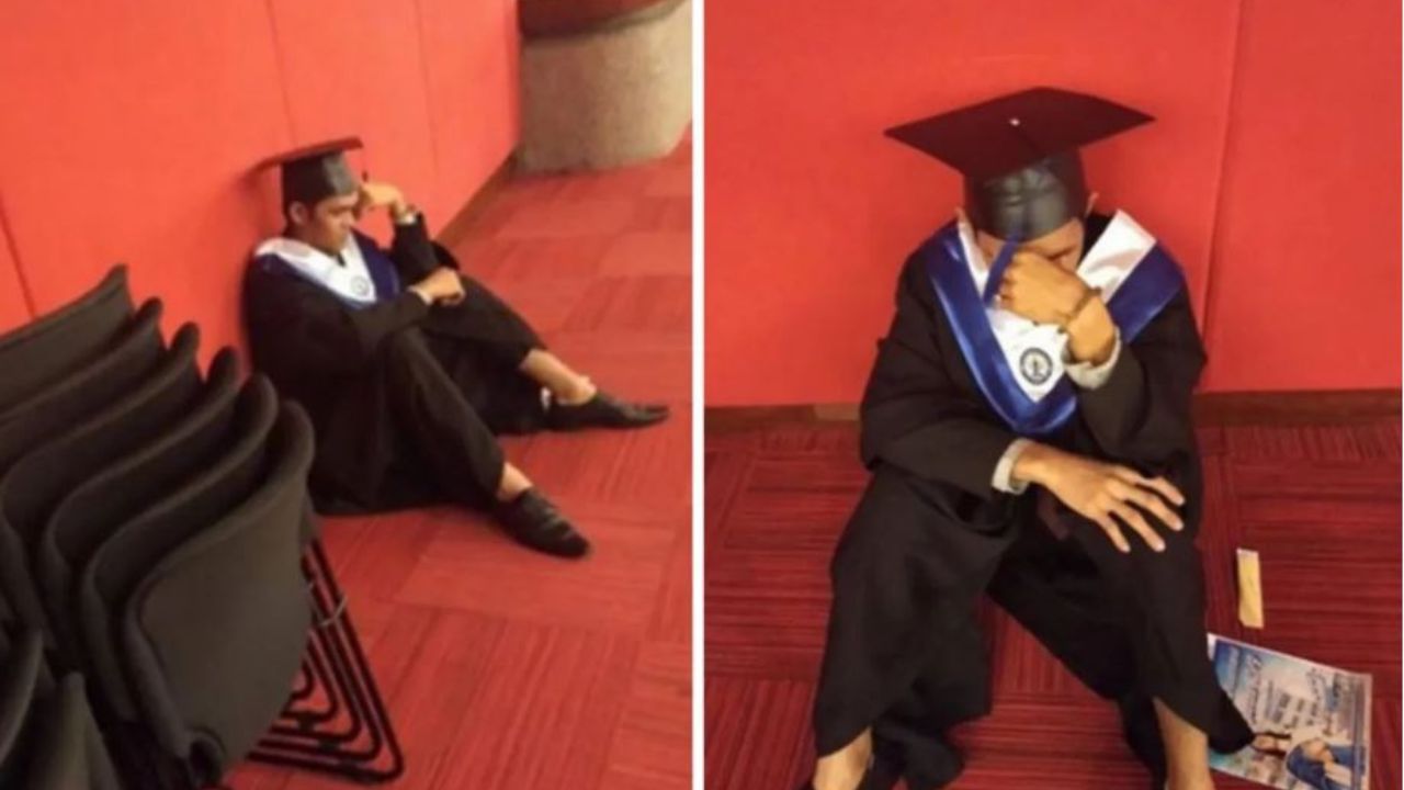 Joven rompe en llanto porque su familia no fue a su graduación; este mensaje le envió
