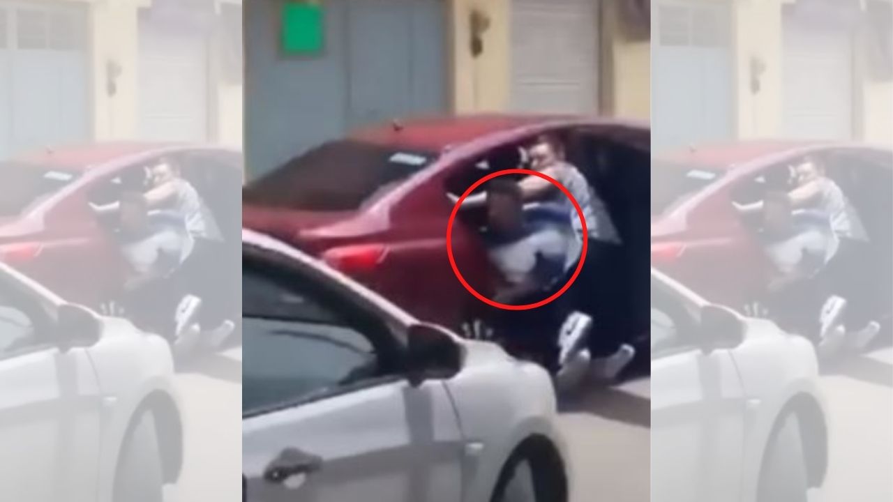 Video: Joven se lanza de un carro en marcha y así logra escapar de un intento de secuestro