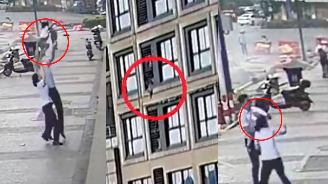 Vídeo: Captan momento cuando transeúnte salva a niña de 2 años que cayó de un sexto piso