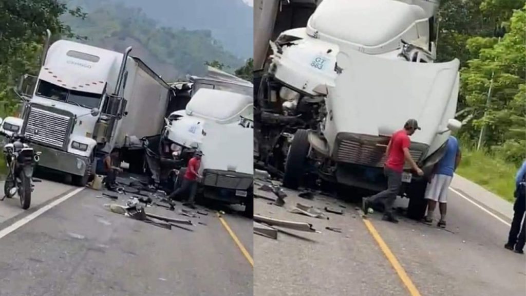 accidente vial entre dos rastras