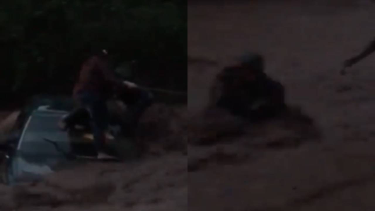 Varias personas se salvan de morir ahogadas; quedaron atrapadas en auto por crecida de río en La Iguala, Lempira