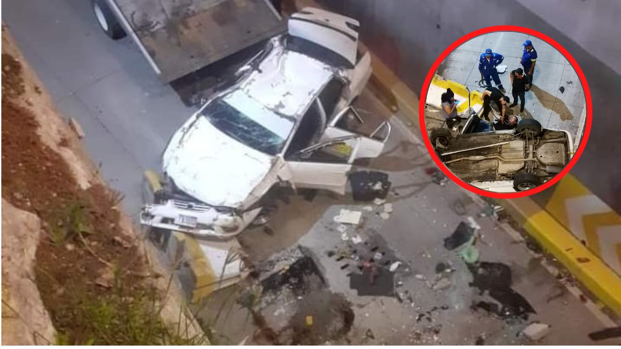 Fotos: taxista impactó contra baranda de puente, cayó al vacío  y sobrevivió