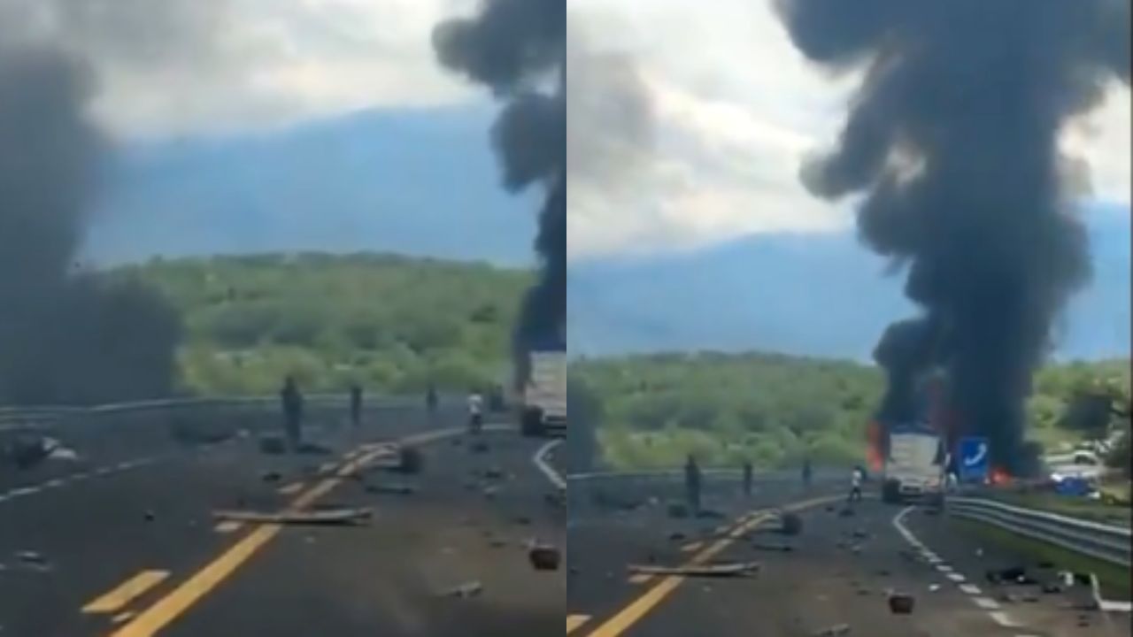 VIDEO: una persona falleció en un accidente de tres vehículos que chocaron en México