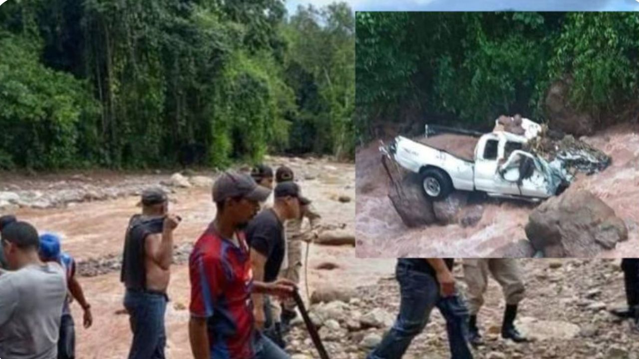 Dos personas desaparecidas y una muerta deja crecida de un río en Ojo de Agua, Comayagua