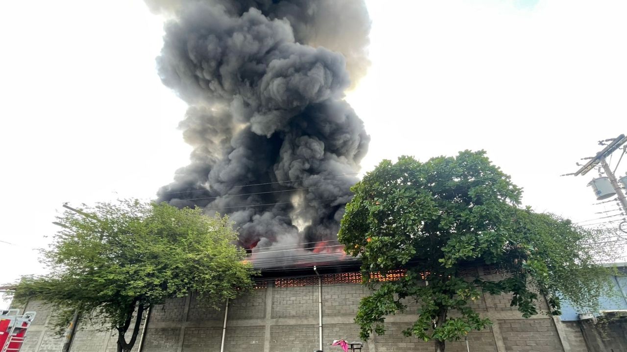 Voraz incendio consume bodega de calzado en San Pedro Sula