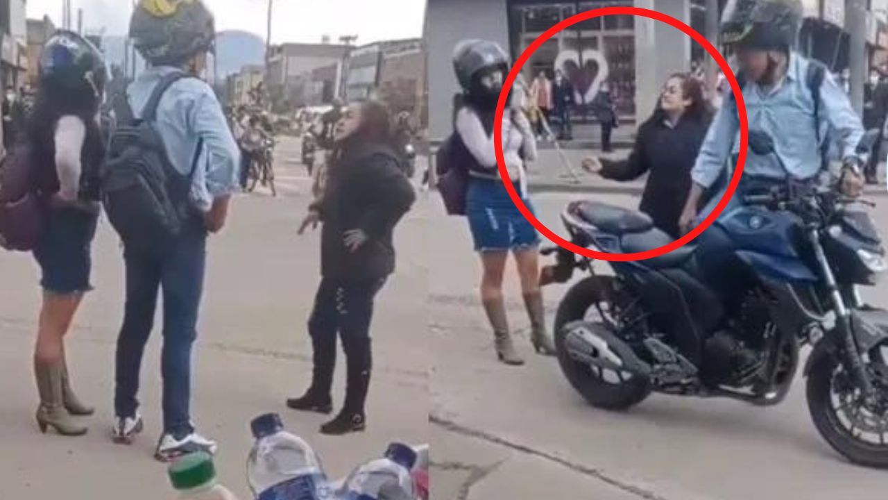 'No le vaya a pegar': Hombre defendió a su amante cuando su novia los encontró en la moto que le regaló