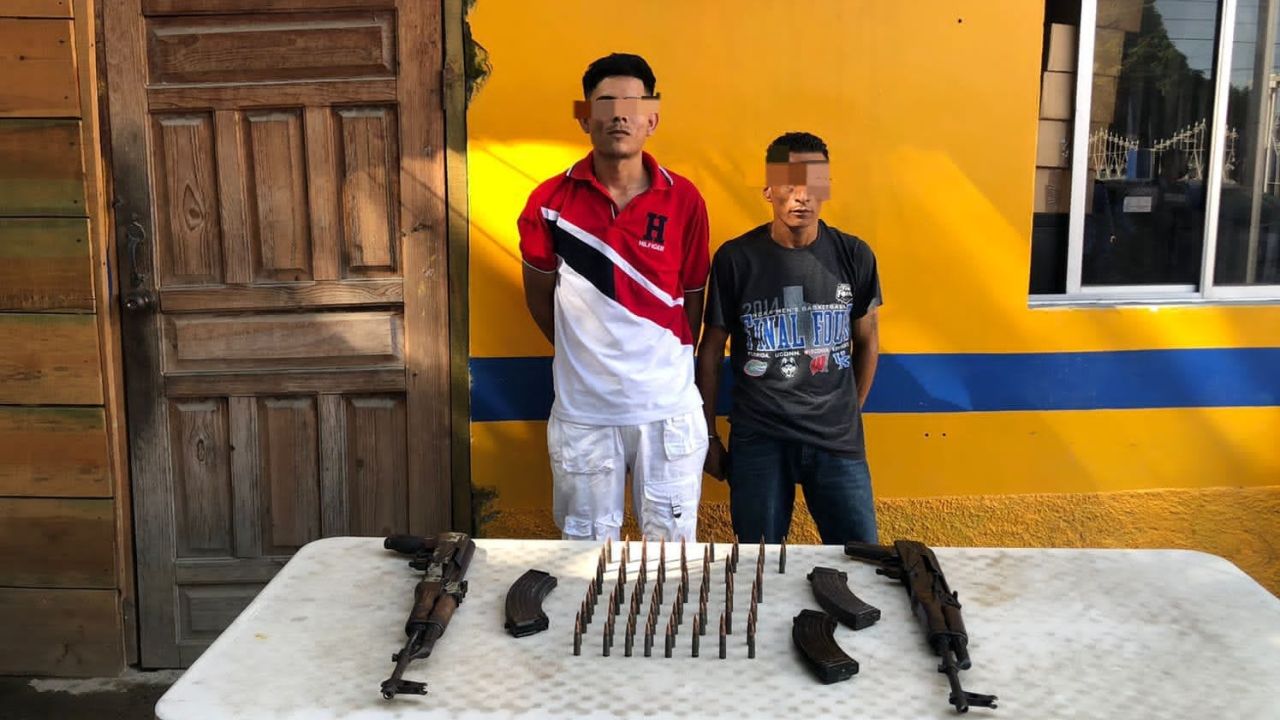 Caen dos supuestos integrantes de la MS-13 en posesión de  AK 47 en San Pedro Sula