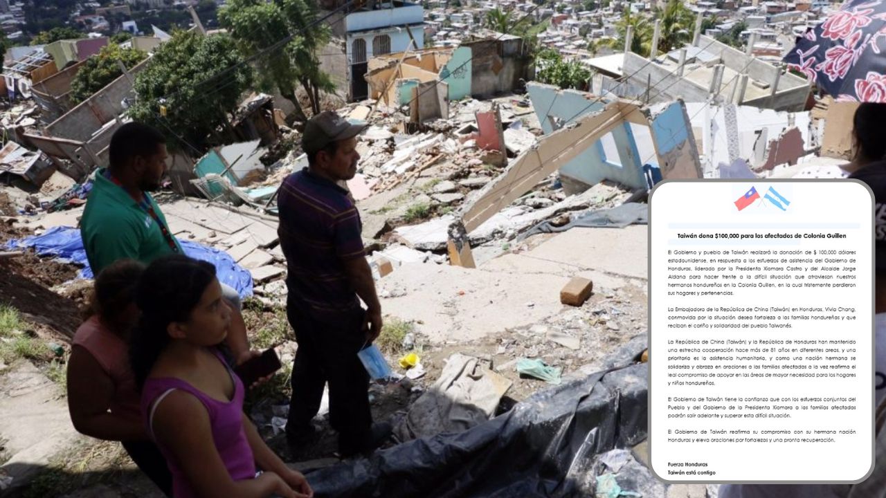 Taiwán dona L 2.4 millones para asistir a afectados de la colonia Guillén de Tegucigalpa
