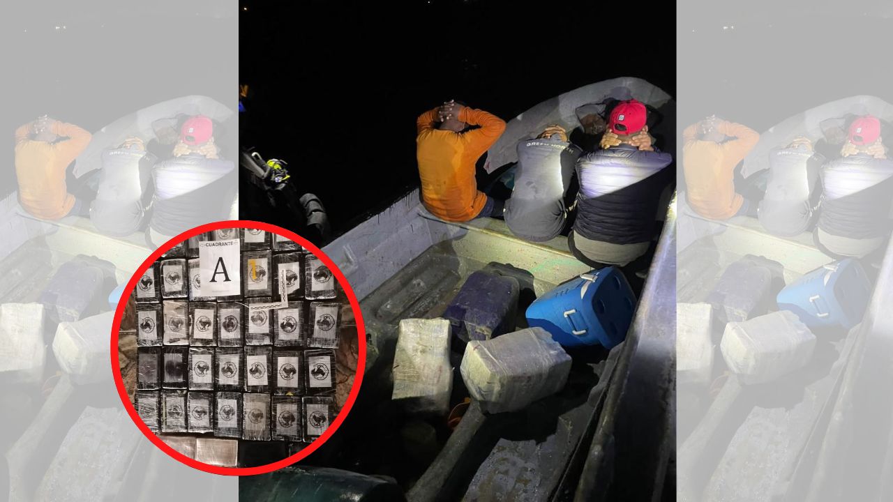 Honduras decomisa lancha con 39 kilos de cocaína y detiene a cuatro hombres