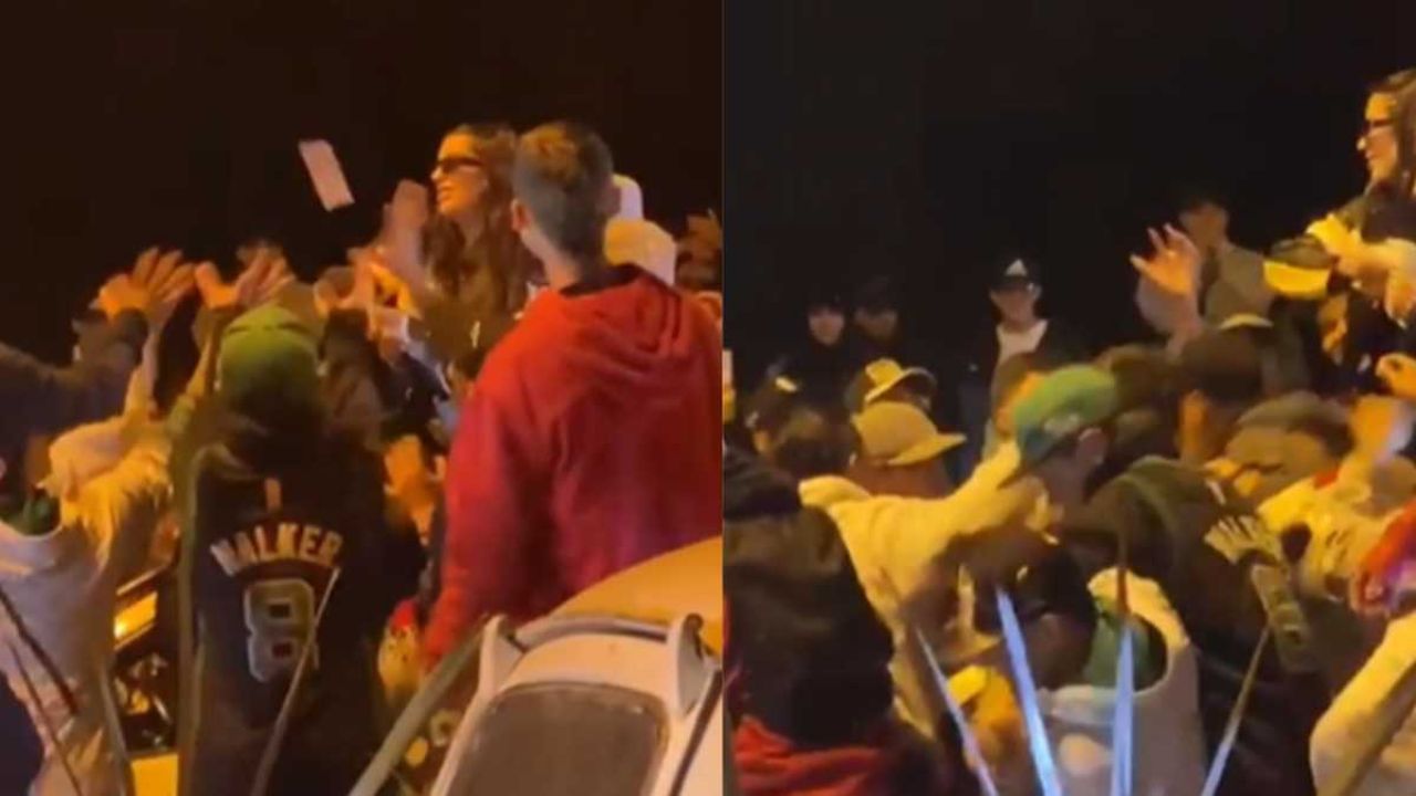 'Esa vieja está tirando plata ¿Billetes de $ 2.000?', Hombre graba a mujer lanzando billetes en Medellín