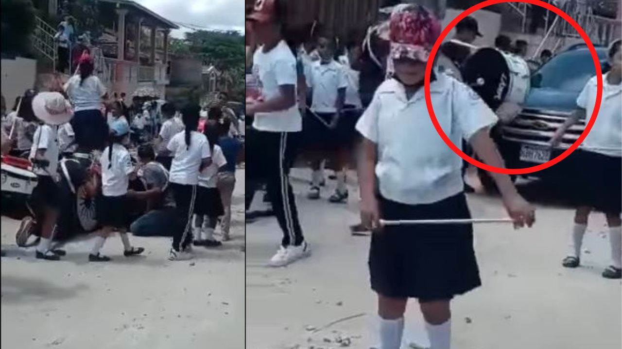 Indigna vídeo de hondureña que le tira el carro a niños durante desfile