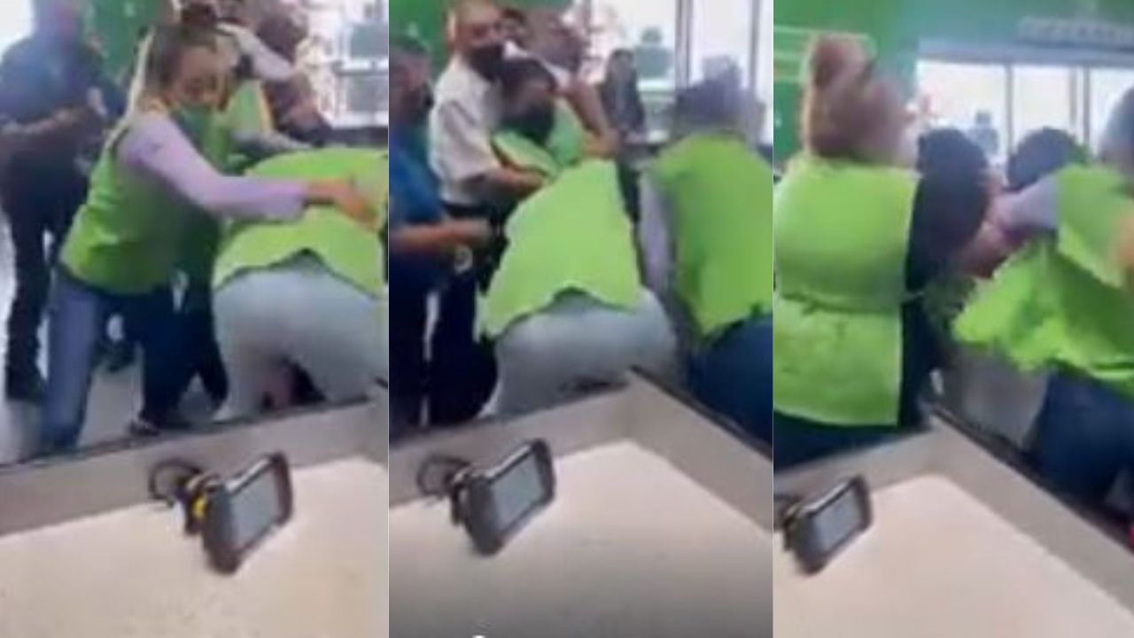 'Suéltala, suéltala': Dos mujeres se van a los 'golpes' por un hombre en un supermercado