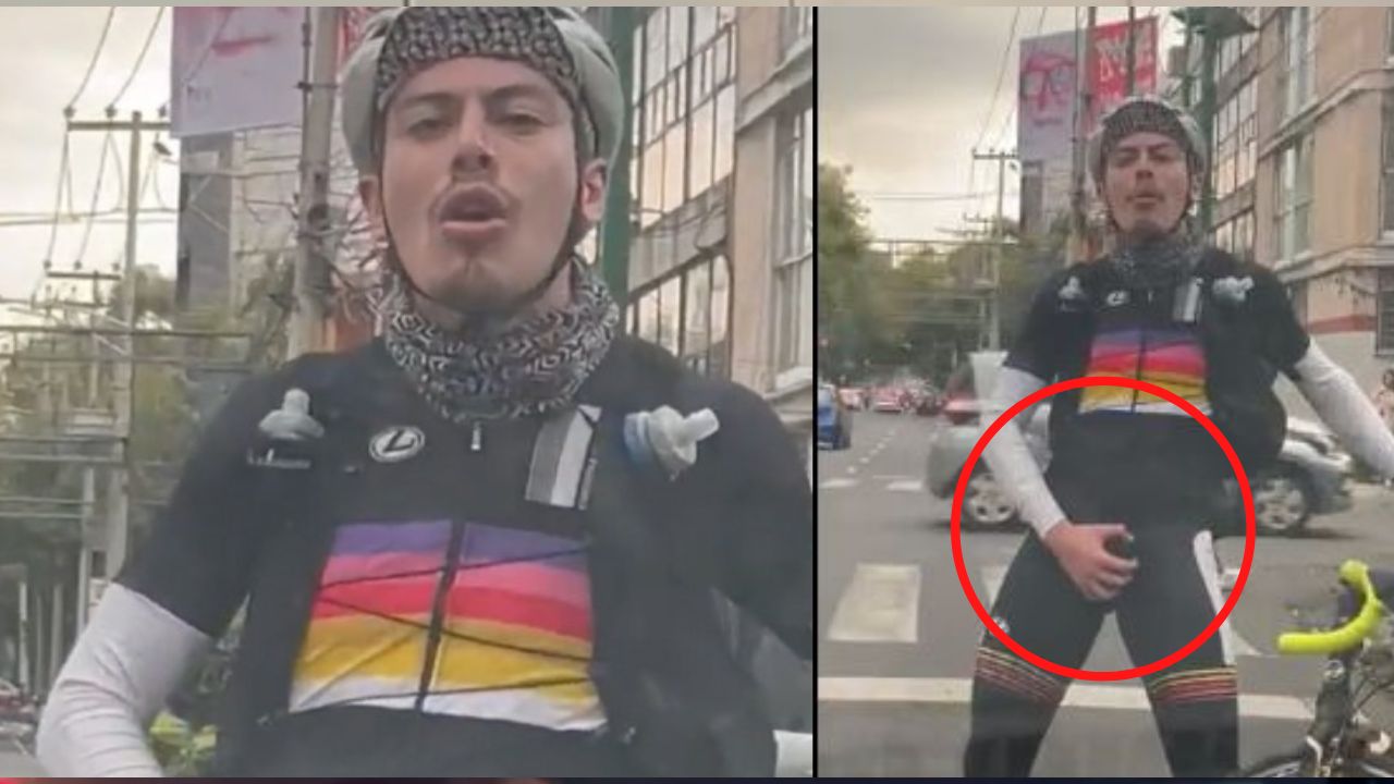 Imagen de Graban a ciclista insultando a familia mientras se toca sus genitales