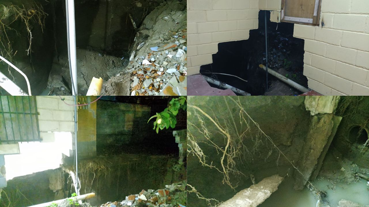 Video: Enorme socavón amenaza con tragarse varias viviendas en está colonia de Tegucigalpa