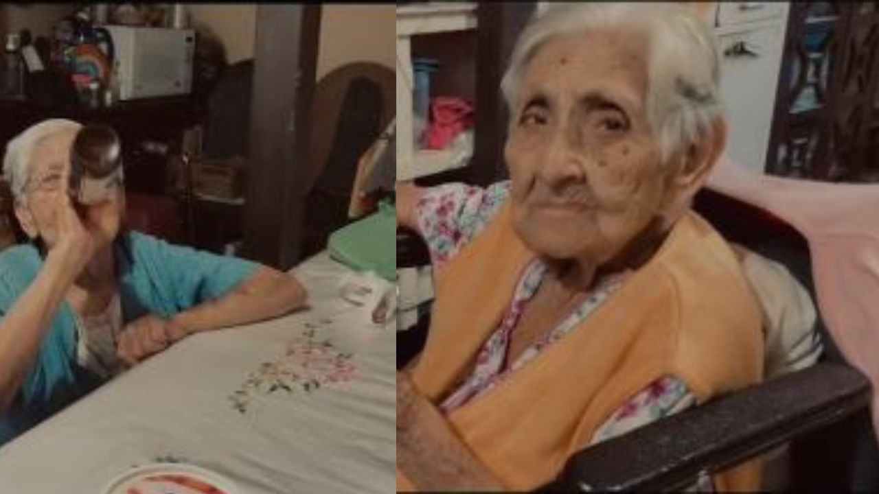 Vídeo viral: Abuelita de 105 años regaña a su hija de 83 por gastar el dinero en cervezas