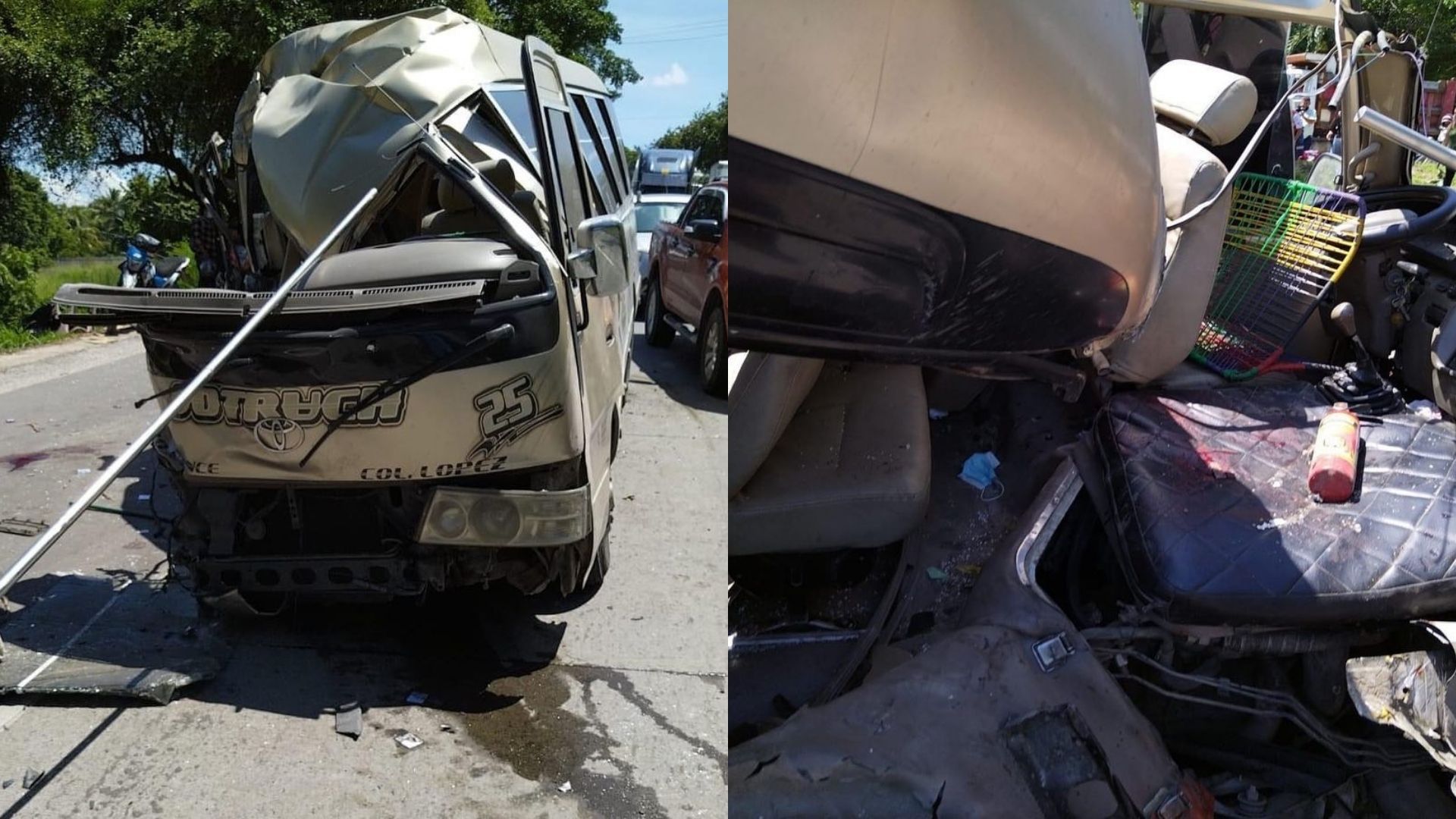 Brutal accidente de un microbús deja varios heridos en bulevar del Norte, Choloma, Cortés