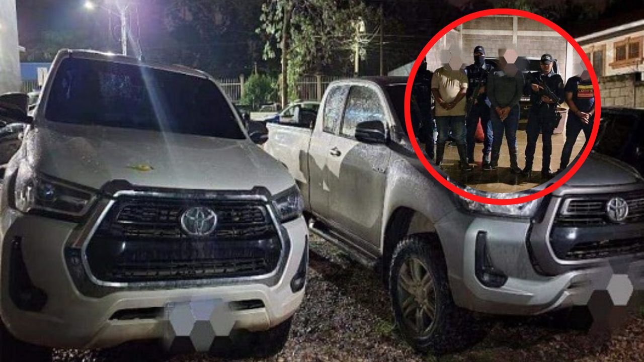 Con autos lujosos y con armas de grueso calibre caen miembros de banda 'El Cura' en Olancho