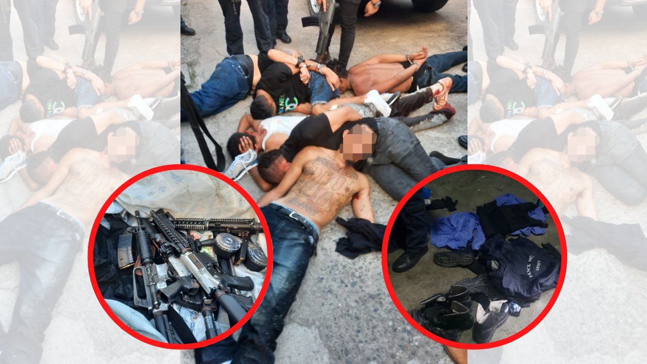Una chapa como inspector oficial, armas de fuego, libretas bancarias; entre lo decomisado a ocho pandilleros en Comayagüela