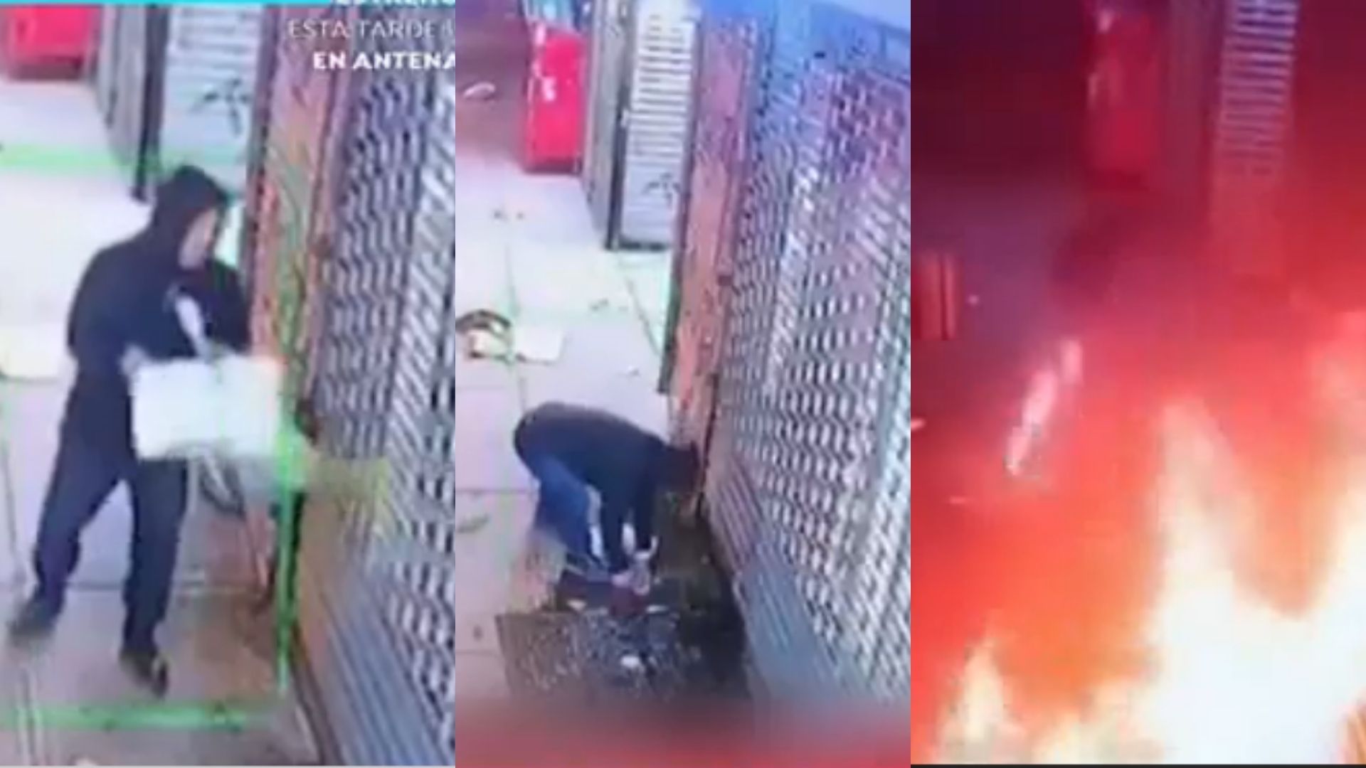 En video: hombre intentó incendiar restaurante y terminó quemándose él mismo