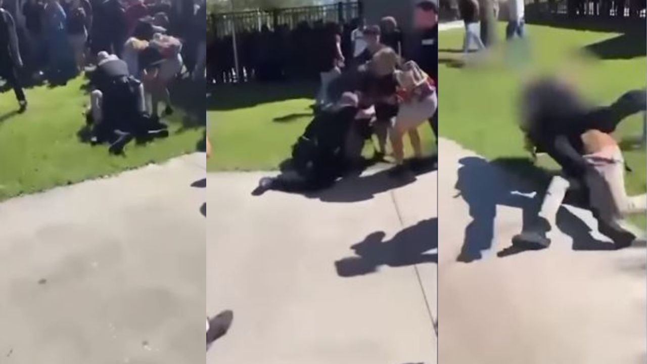 ¿Lo vence?; video capta brutal pelea entre estudiante de 14 años y un policía