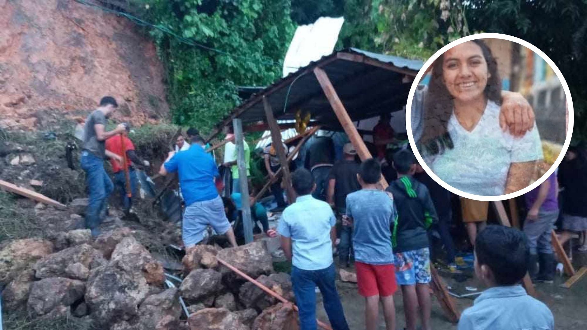 Rescatan viva a joven que había quedado soterrada tras derrumbe de su casa en Gualcinse, Lempira