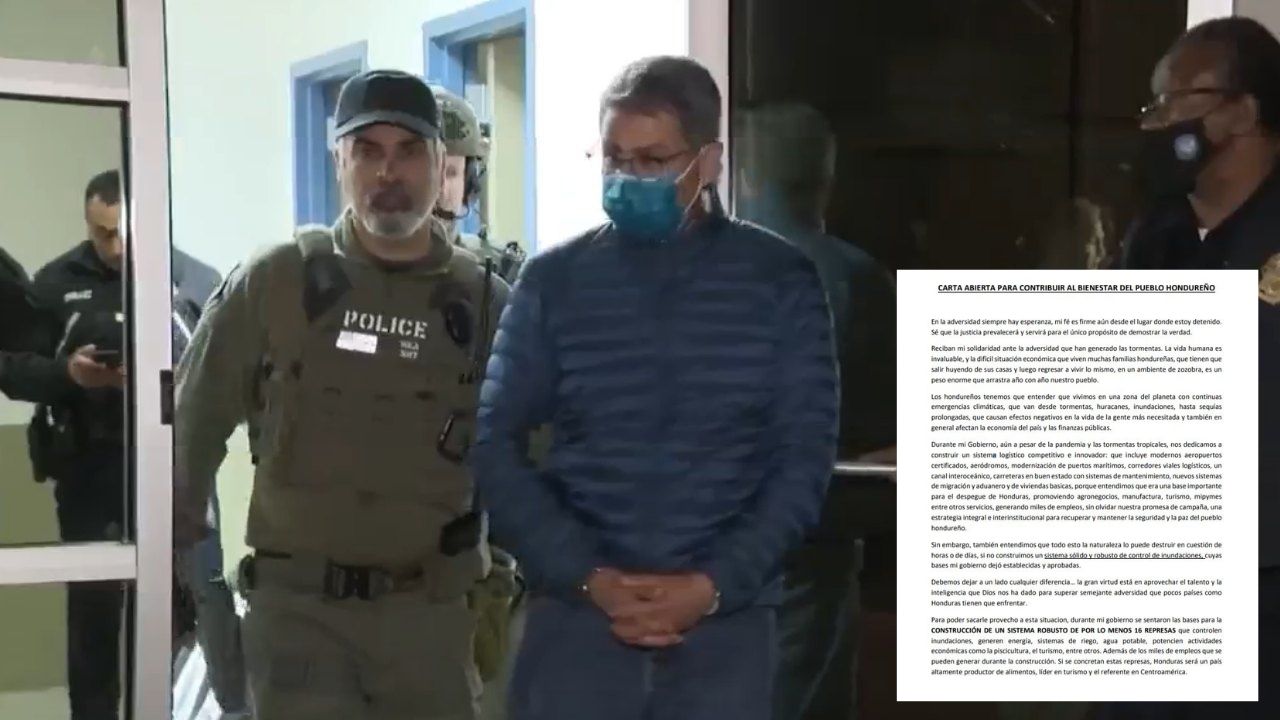 'Mi fe es firme aún desde el lugar donde estoy detenido': carta del expresidente Juan Orlando Hernández