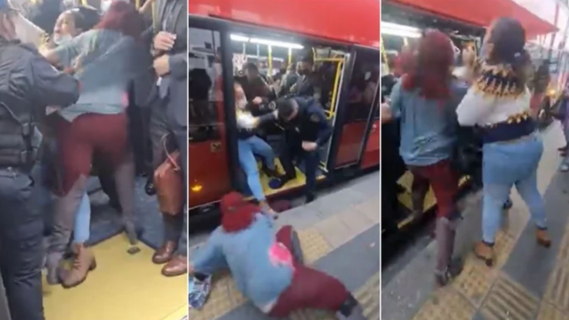 En video: mordidas, golpes y empujones repartieron en un metro de México dos mujeres ebrias