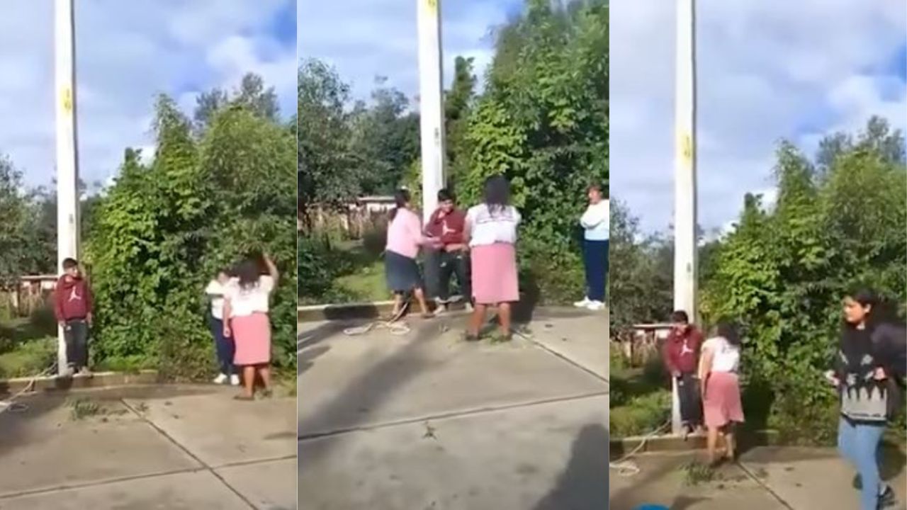 'No estoy haciendo nada': presunto ladrón tras ser amarrado y azotado en vía pública junto a su compinche