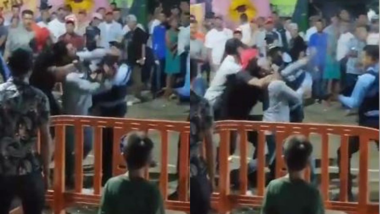 En vídeo: Arma de policía se dispara tras forcejeo con un hombre ebrio en Teupasenti