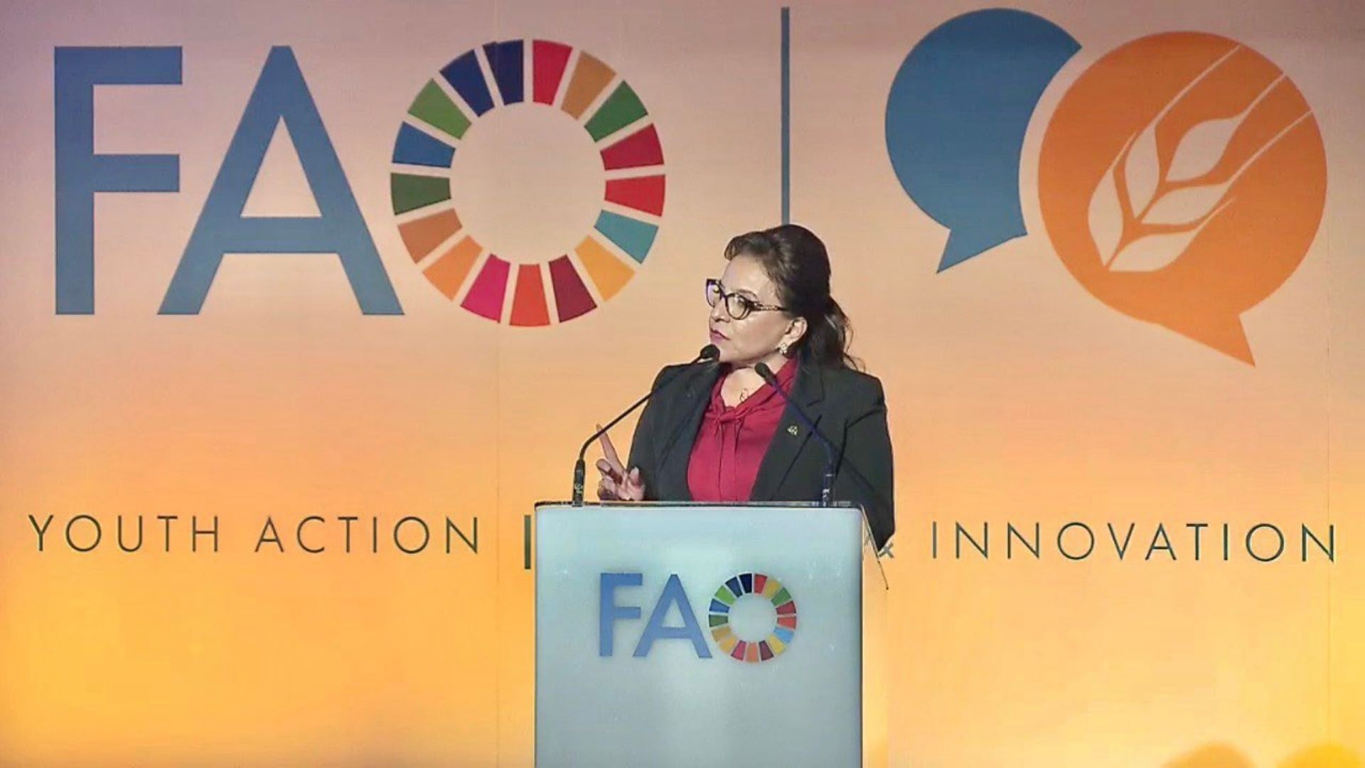 'Estoy comprometida a seguir en la lucha por la seguridad alimentaria': Xiomara Castro en su discurso en la FAO