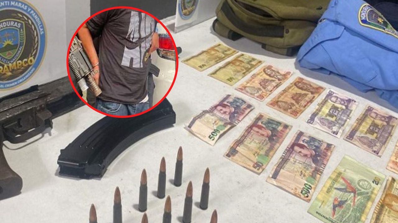 Supuesto marero usaba vestimenta policial y una AK-47 para extorsionar en SPS