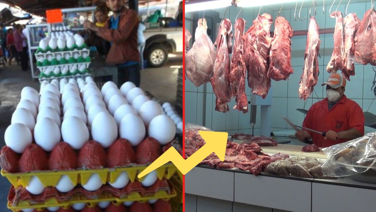 ¡Imparable aumento!  Precio de huevos y carne de cerdo siguen en alza en mercados capitalinos