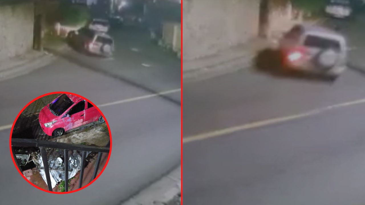 Video |Conductor pierde el control y termina en unos árboles en Tegucigalpa
