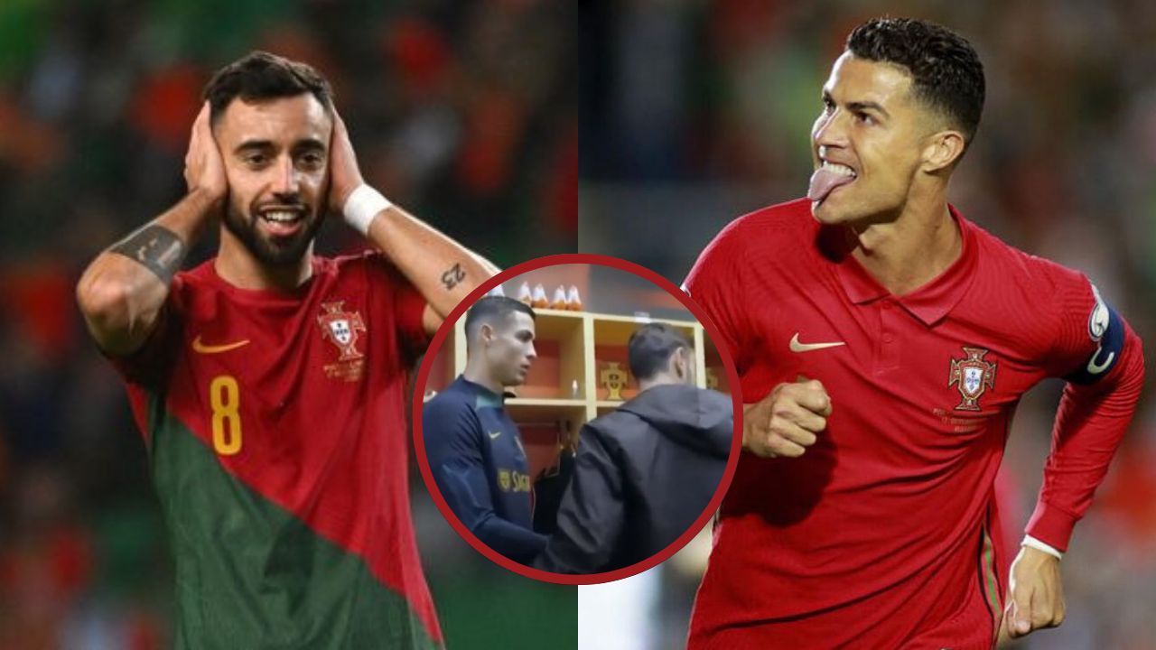 'Fue una broma', Bruno Fernandes sobre 'frío' saludo con Cristiano Ronaldo en Qatar