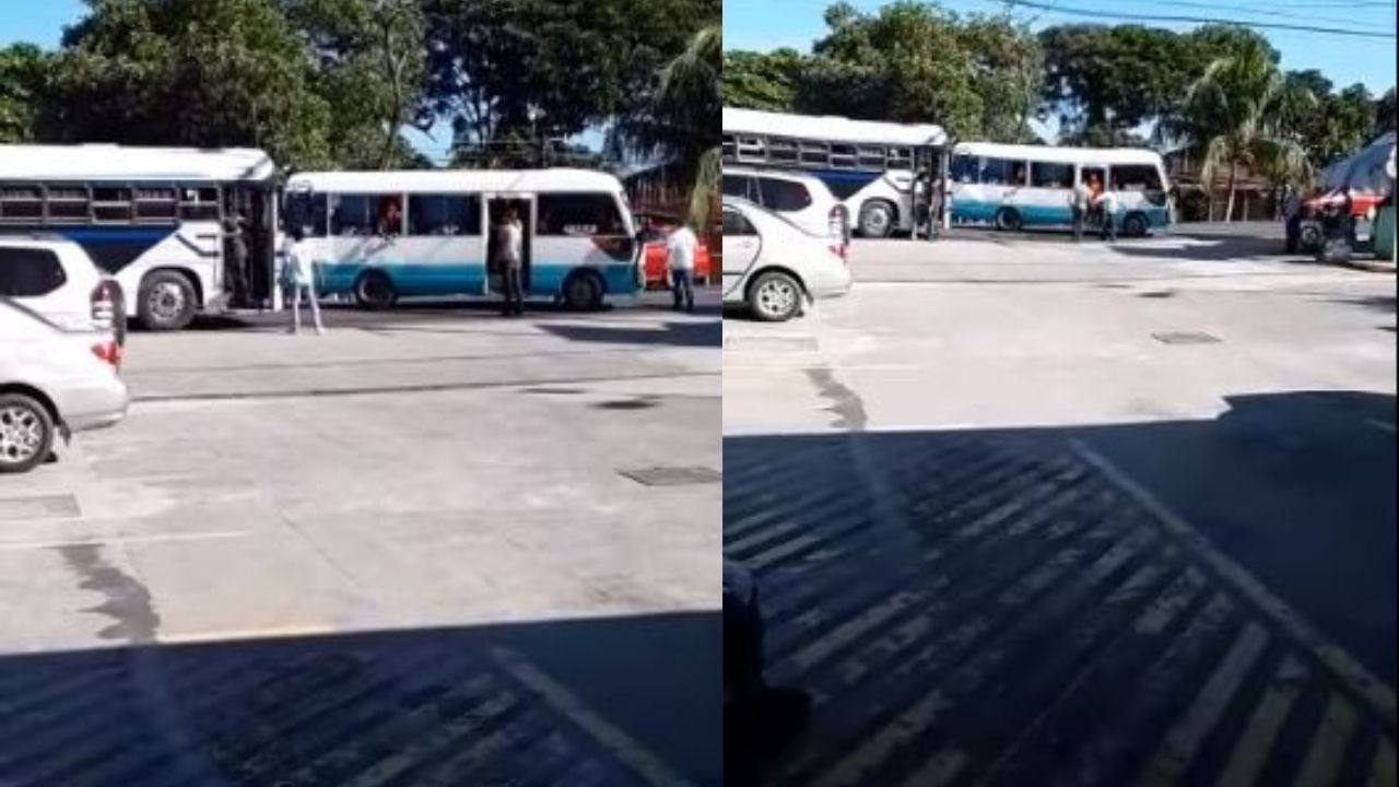 Transportistas casi se enfrentan a machetazos por el pleito de pasajeros en Olanchito: Vídeo