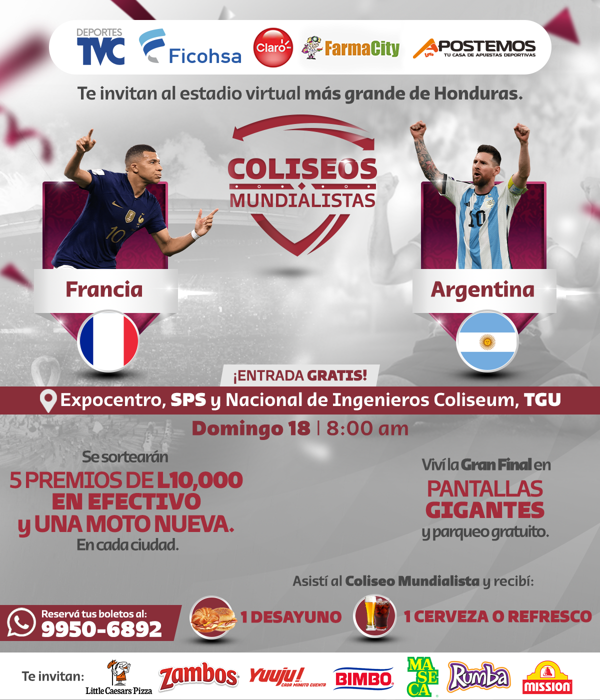 Disfruta la gran final entre Argentina y Francia de una manera única
