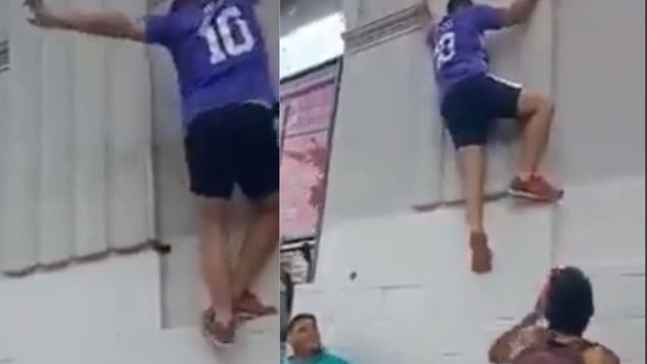 ¡Fuerte vídeo! Momento en que aficionado se rompe las dos piernas: las rodillas se le doblaron hacia atrás