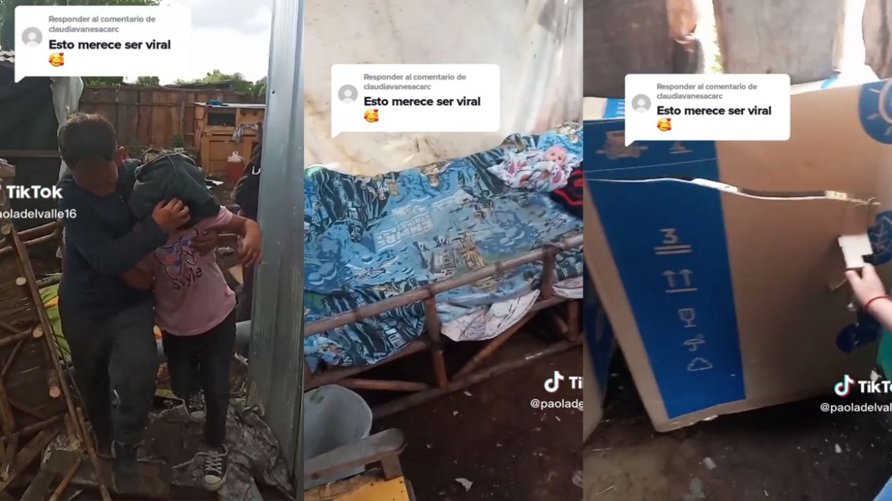 Madre se vuelve viral al usar cartón y madera para cumplir el sueño navideño de su hija