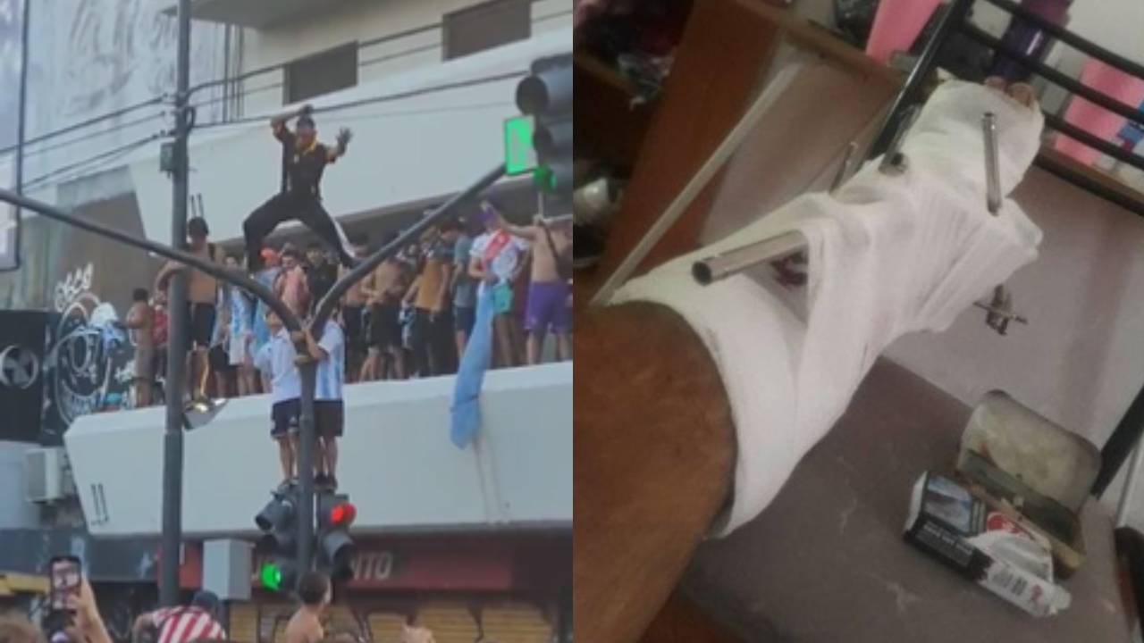 Joven se subió a semáforo para celebrar pase de Argentina a la final del Mundial, se cayó y ahora pide silla de ruedas