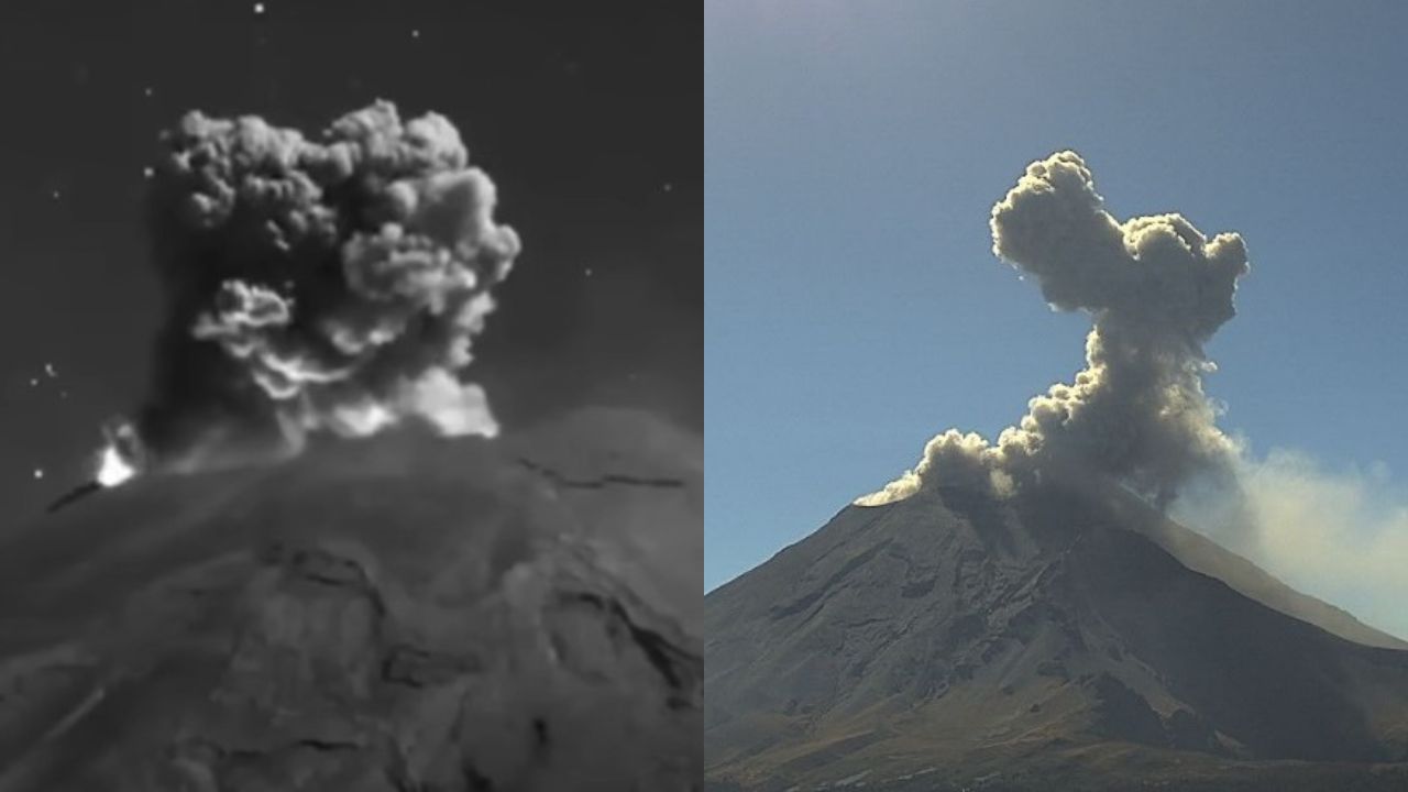 Se registra una explosión en volcán Popocatépetl, en México
