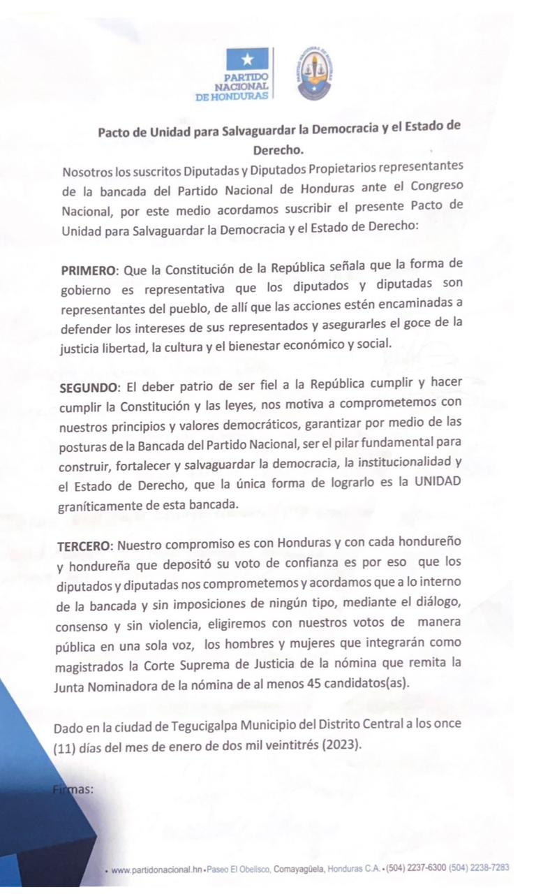 PN afirma que votará por candidatos a magistrados, de la lista de 45 remitida por la JN
