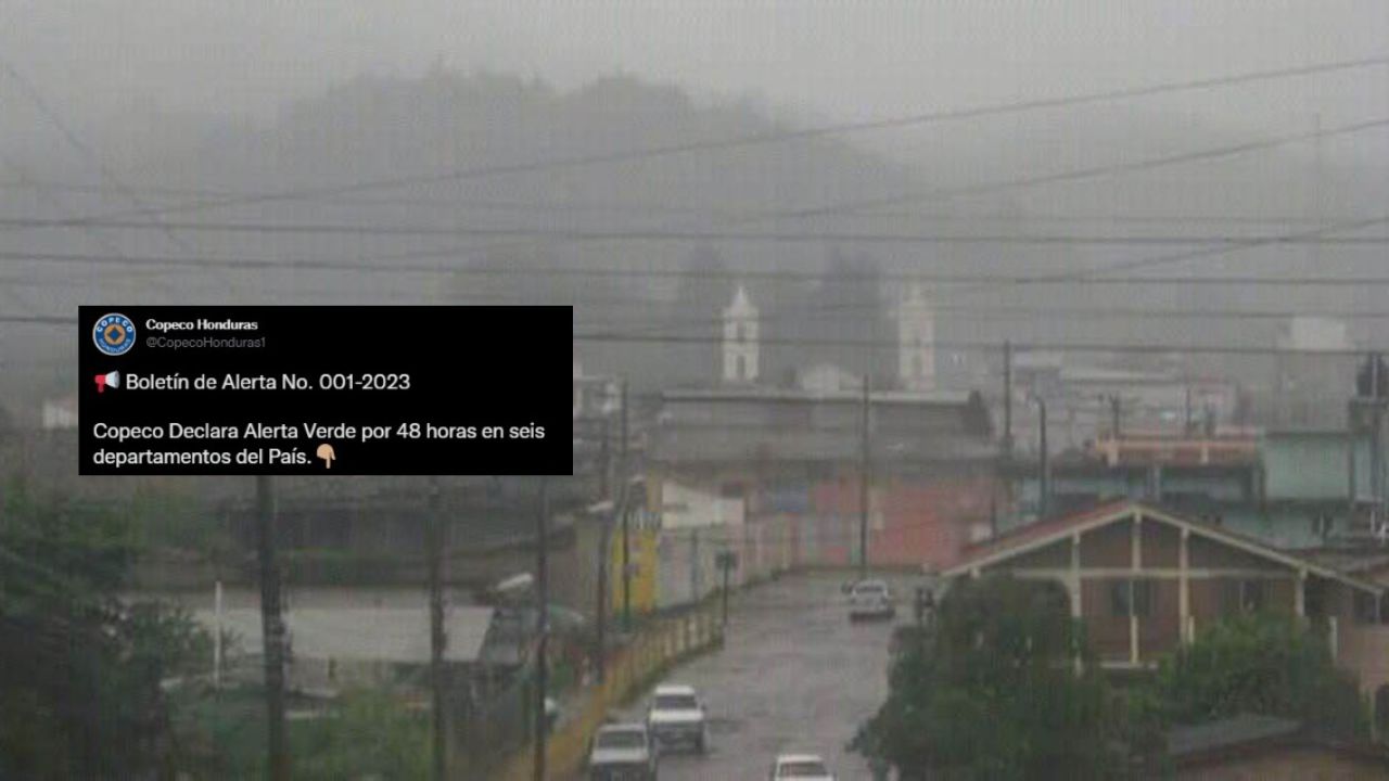 Copeco emite alerta verde en estos departamentos de Honduras por llegada de frente frío