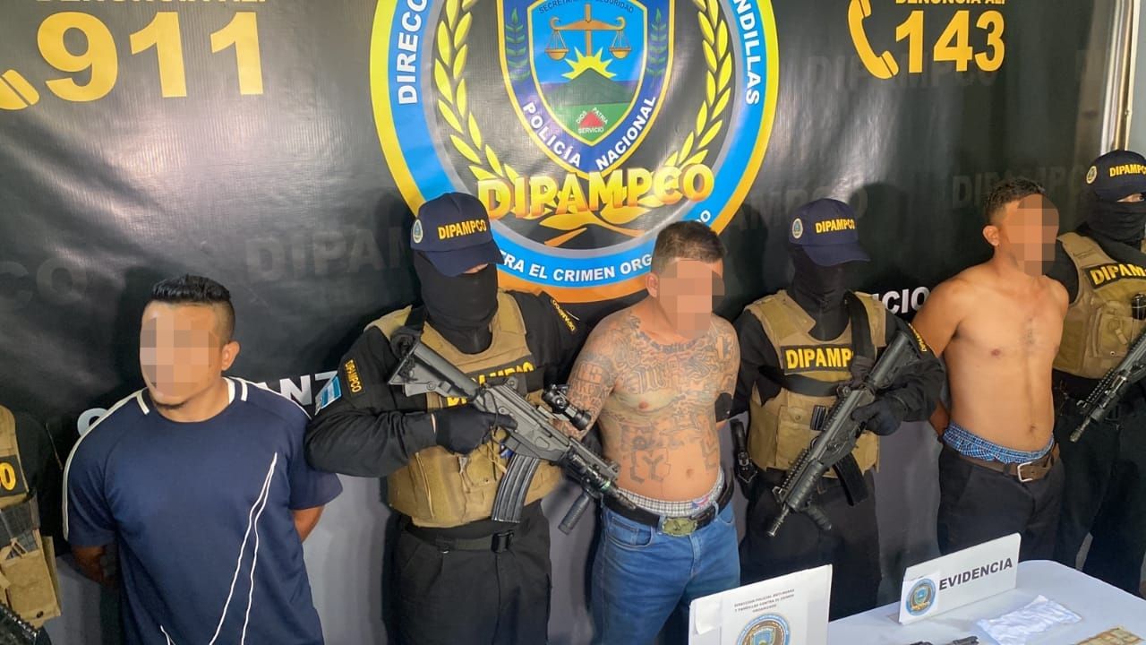 Capturan en el Valle de Sula a tres supuestos cabecillas de la MS-13 en posesión de armas prohibidas