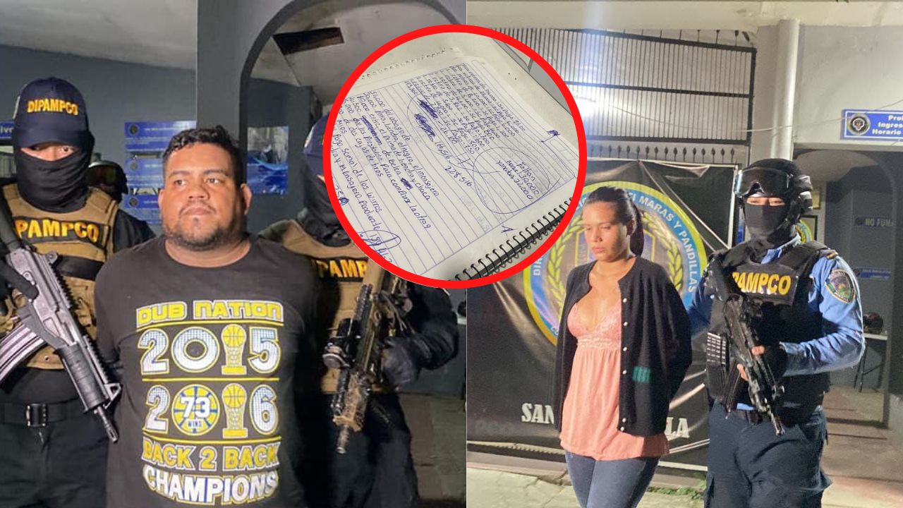 'Los güirros ganan L 6 mil a la semana': Hallan libreta de banda 'M1' que detalla cómo se reparten extorsión