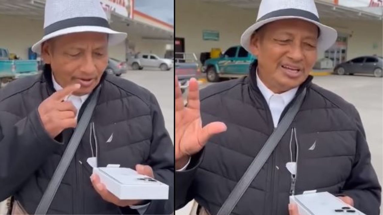 'Que maravilloso', así reaccionó el Apóstol Chago al recibir el teléfono iPhone 14 Pro Max