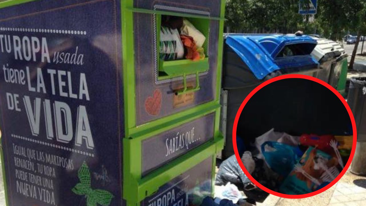 Hallan cadáver de una mujer en estado de descomposición dentro de contenedor de ropa para donar