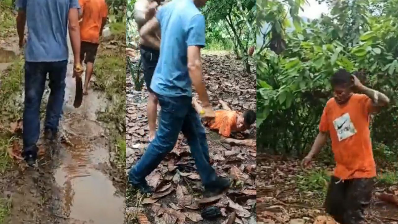 Con machetazos castigan a un ladrón, en las afueras de una parroquia