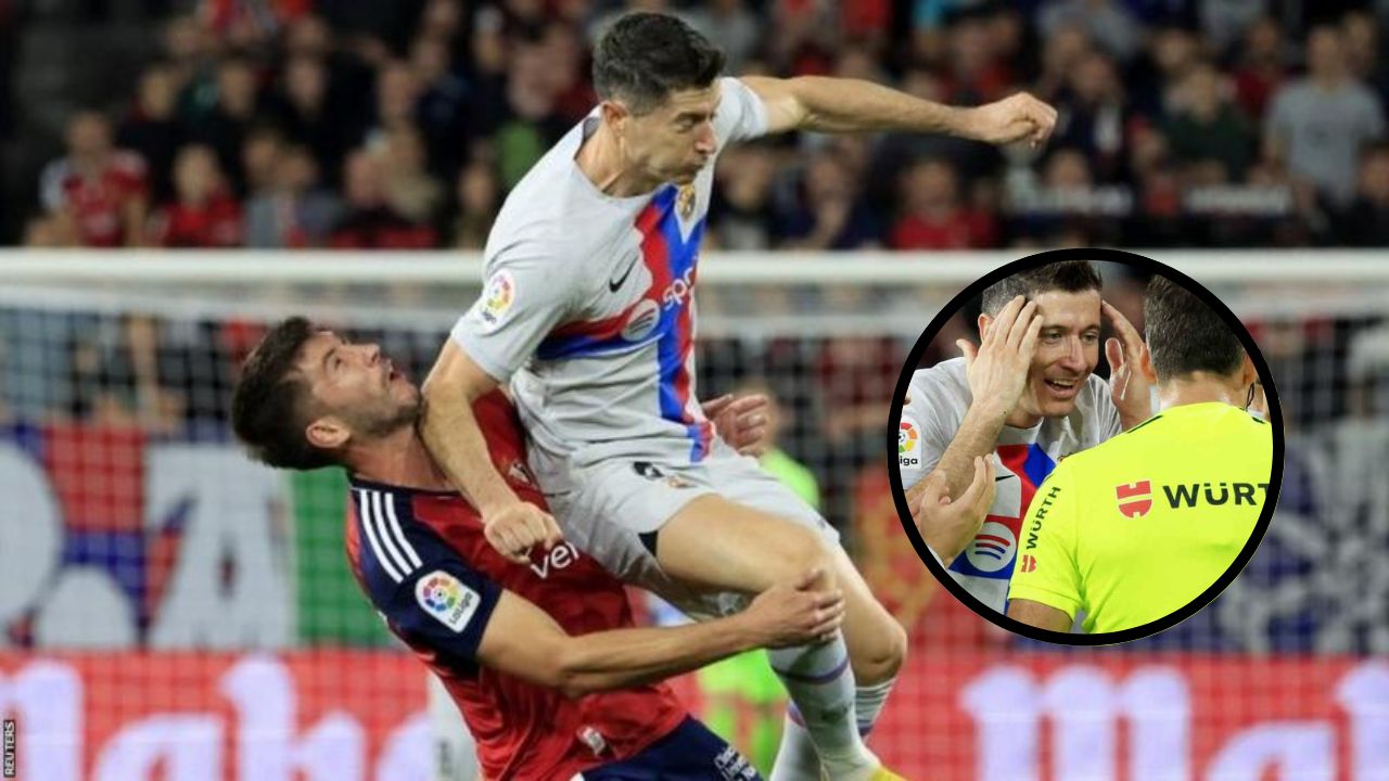 Confirman sanción a Robert Lewandowski en La Liga por expulsión ante Osasuna