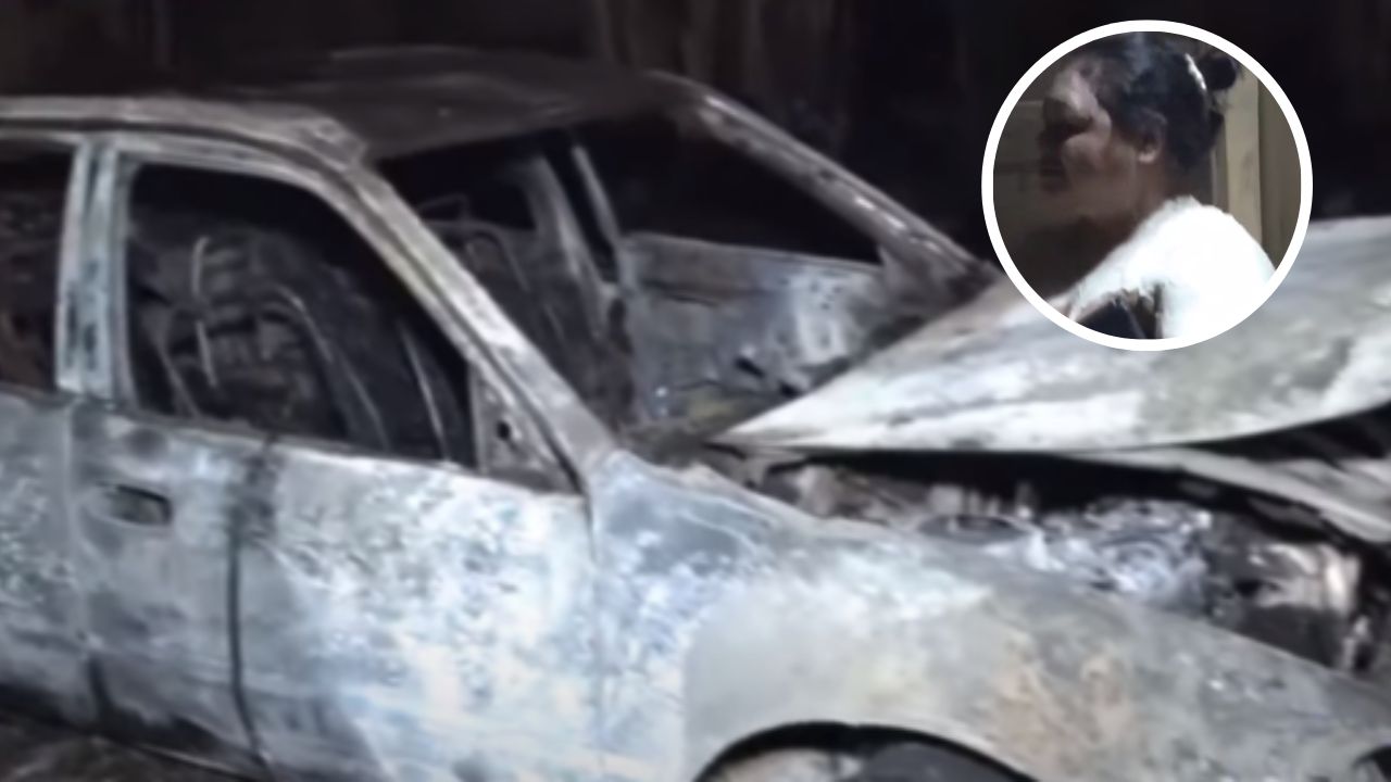 Por poco muere calcinada una mujer dentro de un carro en Villanueva, Cortés