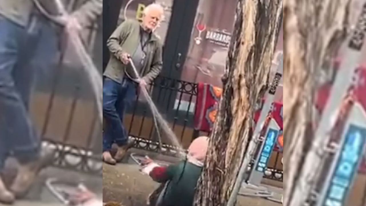 Vídeo: hombre lanzó agua fría con manguera, a una mujer de raza negra